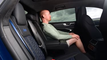 Audi RS 7 vs Porsche Panamera - Audi RS 7 rear seats with Auto Express&#039; Alex Ingram